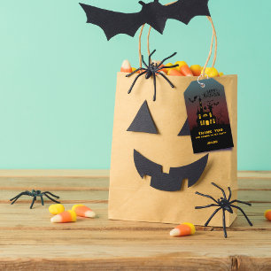 Étiquettes-cadeau Halloween Haunted House Merci