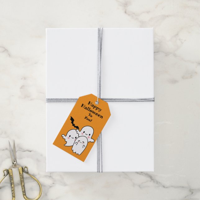 Étiquettes-cadeau Halloween heureux peut personnaliser (Avec de la ficelle)