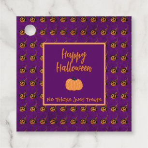 Étiquettes Cadeau Halloween minuscules citrouilles orange tour ou tr
