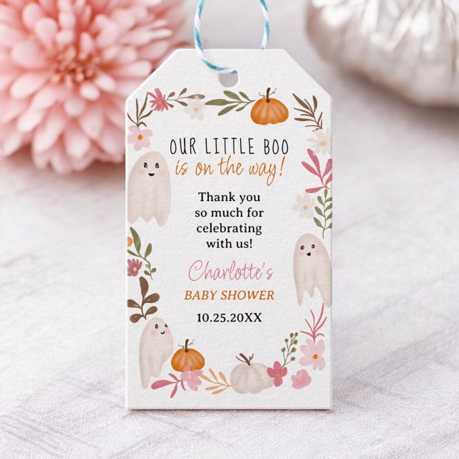 Étiquettes-cadeau Halloween petit livre Ghosts mignon baby shower (Halloween little boo Ghosts Cute baby shower Gift Tags)