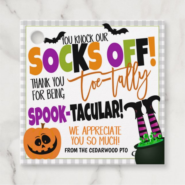 Étiquettes Cadeau Halloween Sock Cadeau Tags Personnel (Devant)