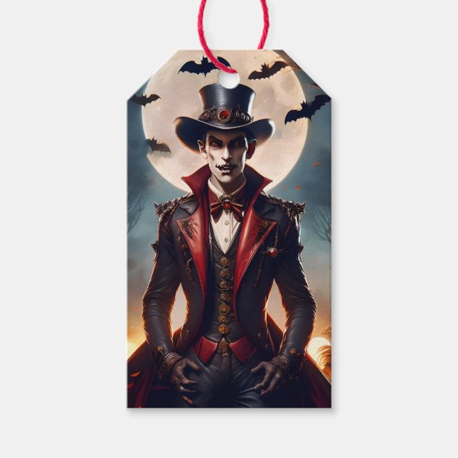 Étiquettes-cadeau Halloween Steampunk Vampire Zombie (Devant)