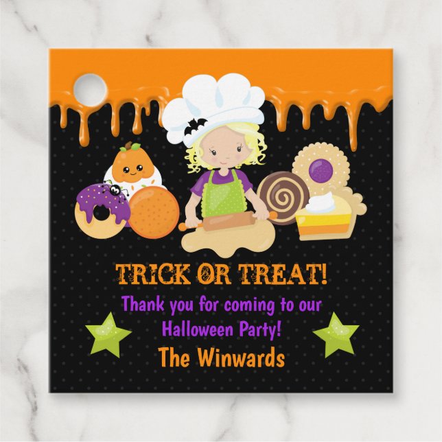 Étiquettes Cadeau Halloween Traite Baking Halloween Merci de fête (Devant)