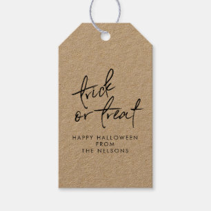 Étiquettes-cadeau Halloween Trick ou le sac à traiter Candy Favorise