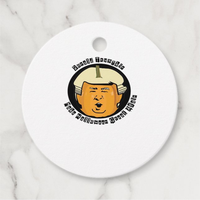 Étiquettes Cadeau Halloween Trumpkin Citrouille classique (Devant)