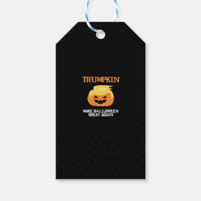Étiquettes-cadeau Halloween Trumpkin V3 (Devant)