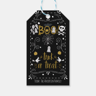 Étiquettes-cadeau Halloween Whimsical Hand Drame Costume Party