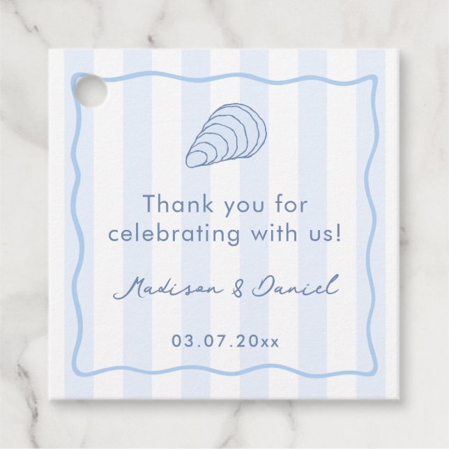 Étiquettes Cadeau Hand Drawn Oyster Roast Couples Bridal Shower (Devant)