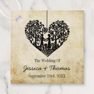 Étiquettes Cadeau Hanging Heart Tree Vintage Wedding Collection