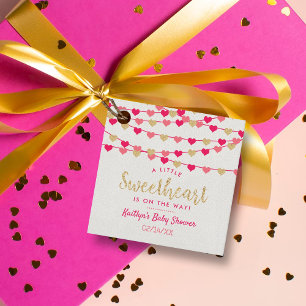Étiquettes Cadeau Hanging Love Hearts Petit Baby shower amoureux
