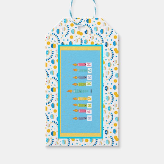 Étiquettes-cadeau Hanoukka (Devant)