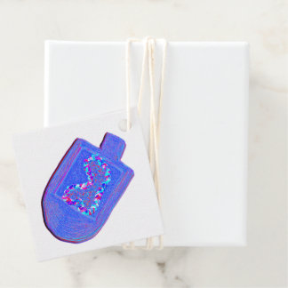 Étiquettes Cadeau Hanukkah floral dreidel