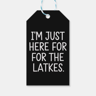 Étiquettes-cadeau Hanukkah Je Suis Là Juste Pour Les Latkes Juif