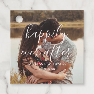 Étiquettes Cadeau Happily Ever After Photo Wedding