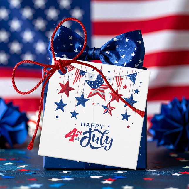 Étiquettes Cadeau Happy 4 juillet Hanging Stars ID1103 (Créateur téléchargé)