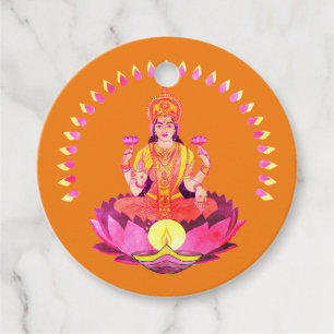 Étiquettes Cadeau Happy Diwali - Deepalavi Lakshmi Goddess 1