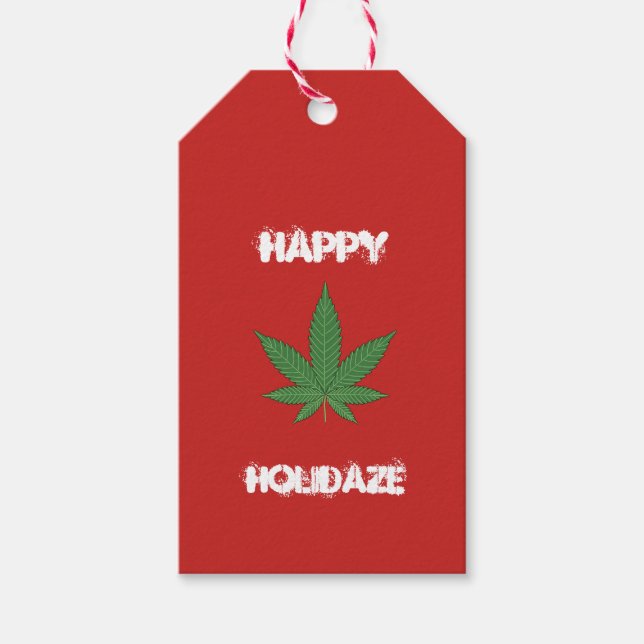 Étiquettes-cadeau Happy Holidaze Personnalisé (Devant)