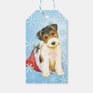 Étiquettes-cadeau Happy Howlidays Wire Fox Terrier