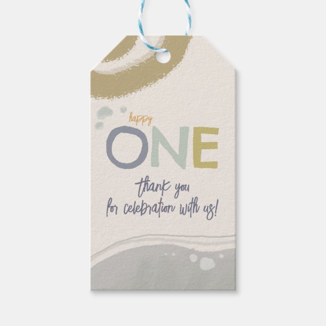 Étiquettes-cadeau Happy One First Birthday boy Gift Tag (Devant)