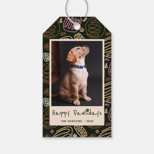 Étiquettes-cadeau Happy Pawlidays Funny Pun Pet Photo