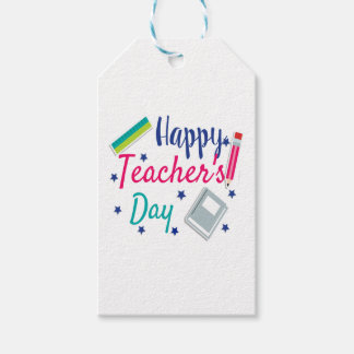 Étiquettes-cadeau Happy teacher's day classic round