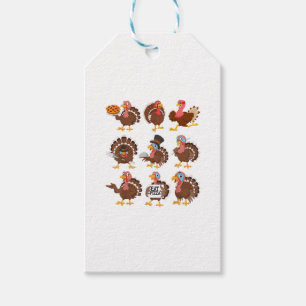 Étiquettes-cadeau Happy Thanksgiving Turkey Day Girls Boys