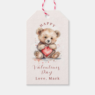 Étiquettes-cadeau Happy Valentines Day Bear Gift Tag
