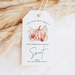 Étiquettes-cadeau HARLOW Floral Citrouille Automne Traite Thanksgivi