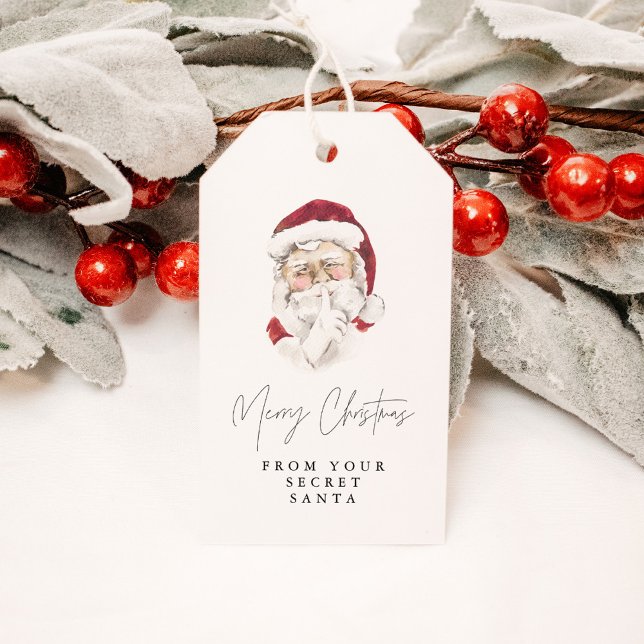Étiquettes-cadeau HARLOW Moderne Secret Père Noël échange de cadeaux (Créateur téléchargé)