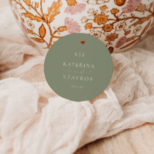 Étiquettes Cadeau HARMONIE Mariage vert Sage
