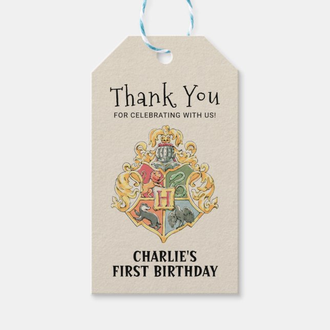 Étiquettes-cadeau Harry Potter Premier anniversaire Merci (Devant)