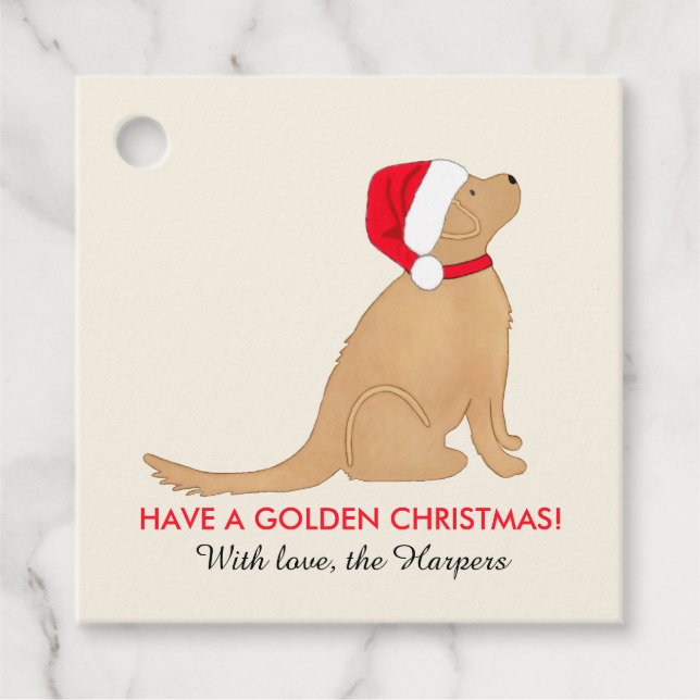 Étiquettes Cadeau Have a Golden Christmas Customized Flat Card (Devant)