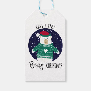 Étiquettes-cadeau have a very beary christmas bear jumper merper