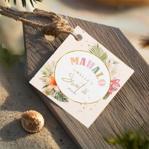 Étiquettes Cadeau Hawaiian Mahalo Sweet sixteen Floral ID1092