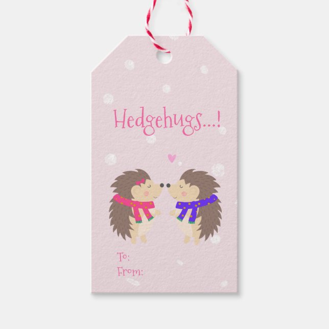 Étiquettes-cadeau Hedgehugs ! Joli hérisson (Devant)
