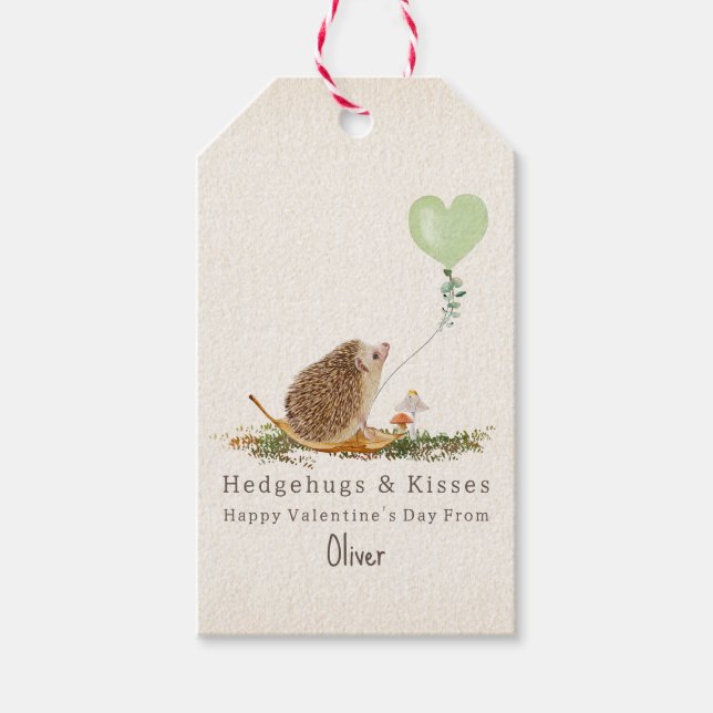 Étiquettes-cadeau Hedgehugs & Kisses Hedgehog Classroom Valentine (Devant)