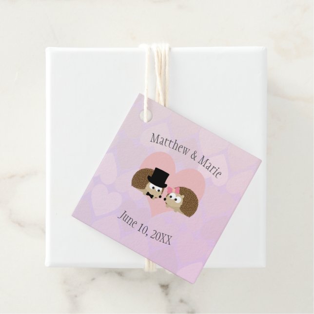 Étiquettes Cadeau Hérisson en amour (En situation)