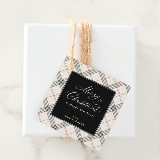 Étiquettes Cadeau HERITAGE | Neutral Tartan Christmas
