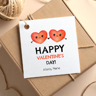Étiquettes Cadeau Heureuse Sainte-Valentin avec des amis à coeur de
