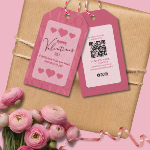 Étiquettes-cadeau Heureuse Sainte-Valentin d'amour rose moderne