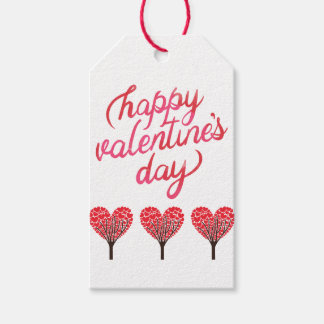 Étiquettes-cadeau Heureuse Sainte-Valentin de l'arbre cardiaque