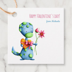 Étiquettes Cadeau Heureuse Sainte-Valentin Dinosaur Enfants