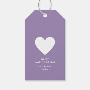 Étiquettes-cadeau Heureuse Sainte-Valentin moderne Purple Heart Stri