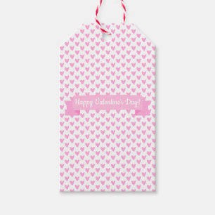 Étiquettes-cadeau Heureuse Sainte-Valentin   Motif de Coeurs roses m
