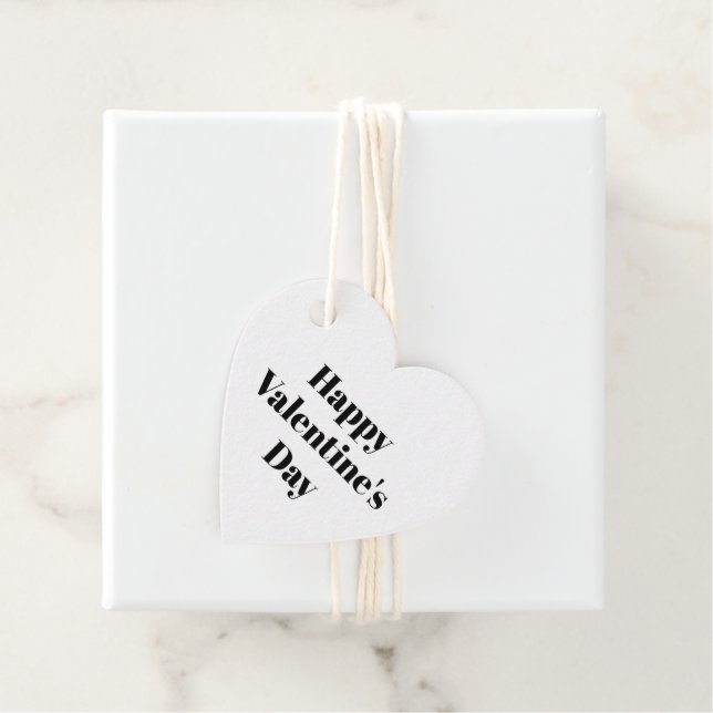Étiquettes Cadeau Heureuse Sainte-Valentin noir blanc rouge mignon c (En situation)