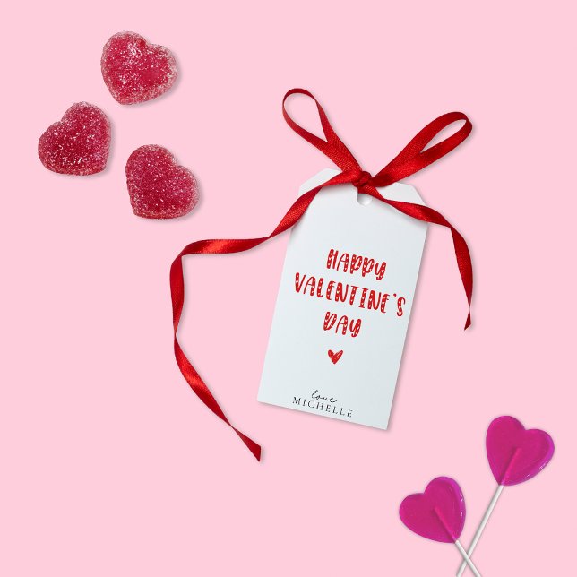 Étiquettes-cadeau Heureuse Sainte-Valentin simple (Créateur téléchargé)