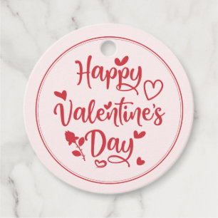 Étiquettes Cadeau Heureuse Sainte-Valentin simple cadeau Red Heart