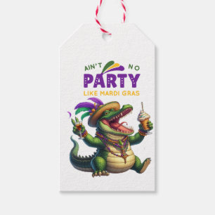 Étiquettes-cadeau Heureux Mardi Gras Alligator