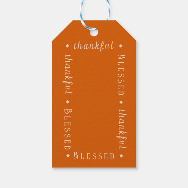 Étiquettes-cadeau "Heureux" & "reconnaissants" Personnalisé (Dos)