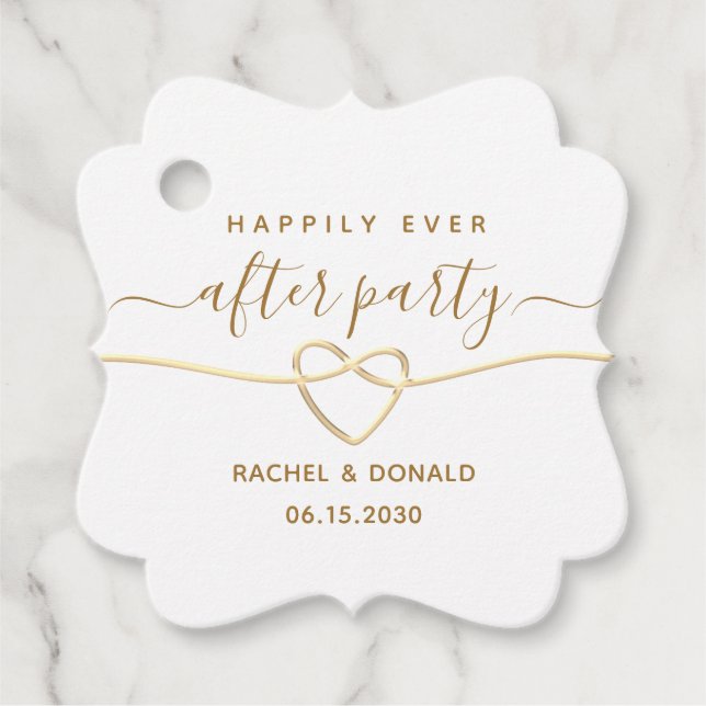 Étiquettes Cadeau Heureux toujours après Mariage (Devant)